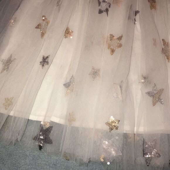 Boutique Girls Sequin Stars White Tulle Dress - Picture 3 of 4